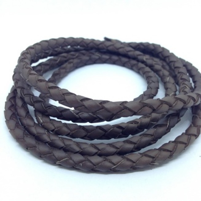 Шнур 4x3 мм тип U0571 коричневий шоколад плетений Італія